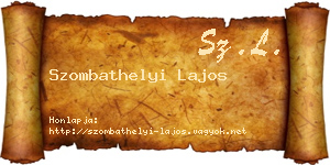 Szombathelyi Lajos névjegykártya